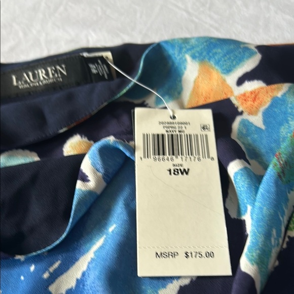 Lauren Ralph Lauren Blue and Orange Swim Sarong - Picture 3 of 7